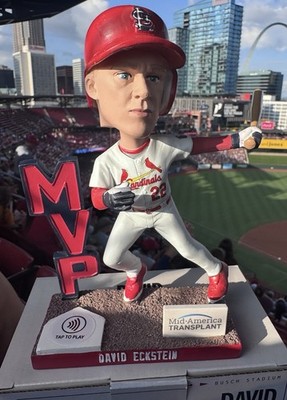 ST. LOUIS CARDINALS DAVID ECKSTEIN 2006 W.S. MVP BOBBLEHEAD 7-11-26 SGA NIB!