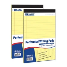 BAZIC Perforated Writing Pad, 50 Sheets 5x8 Inch (1-PACK OF 2)