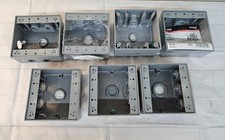 Lot 7 Red Dot Metal Outlet Boxes MISSING HARDWARE Electricians Lot HDlot#6