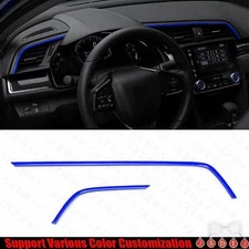 For Honda Civic 10th 2016-2021 Bright Blue Auto Car Air Outlet Frame Cover Trim