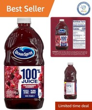 All-Natural 64oz Cranberry Cherry Juice - 100 Juice, Ideal for Cocktails