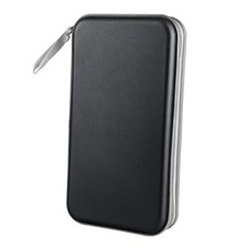 CD Case, 80 Capacity Hard Plastic DVD Case Portable Zipper CD/DVD Wallet Black