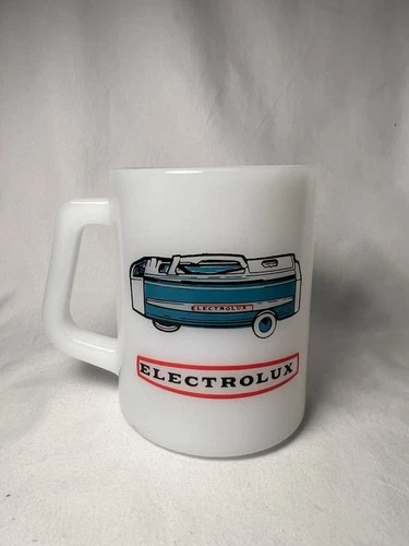 New ListingVintage Electrolux Milk Glass Mug Retro Vacuum Cleaner AdvertisingCHAMP Slogan