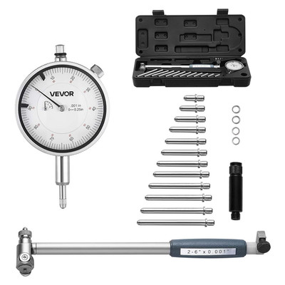 Dial Test Indicator and Bore Gauge Measuring Tool Set, Dial Indicator 0.001 Inch