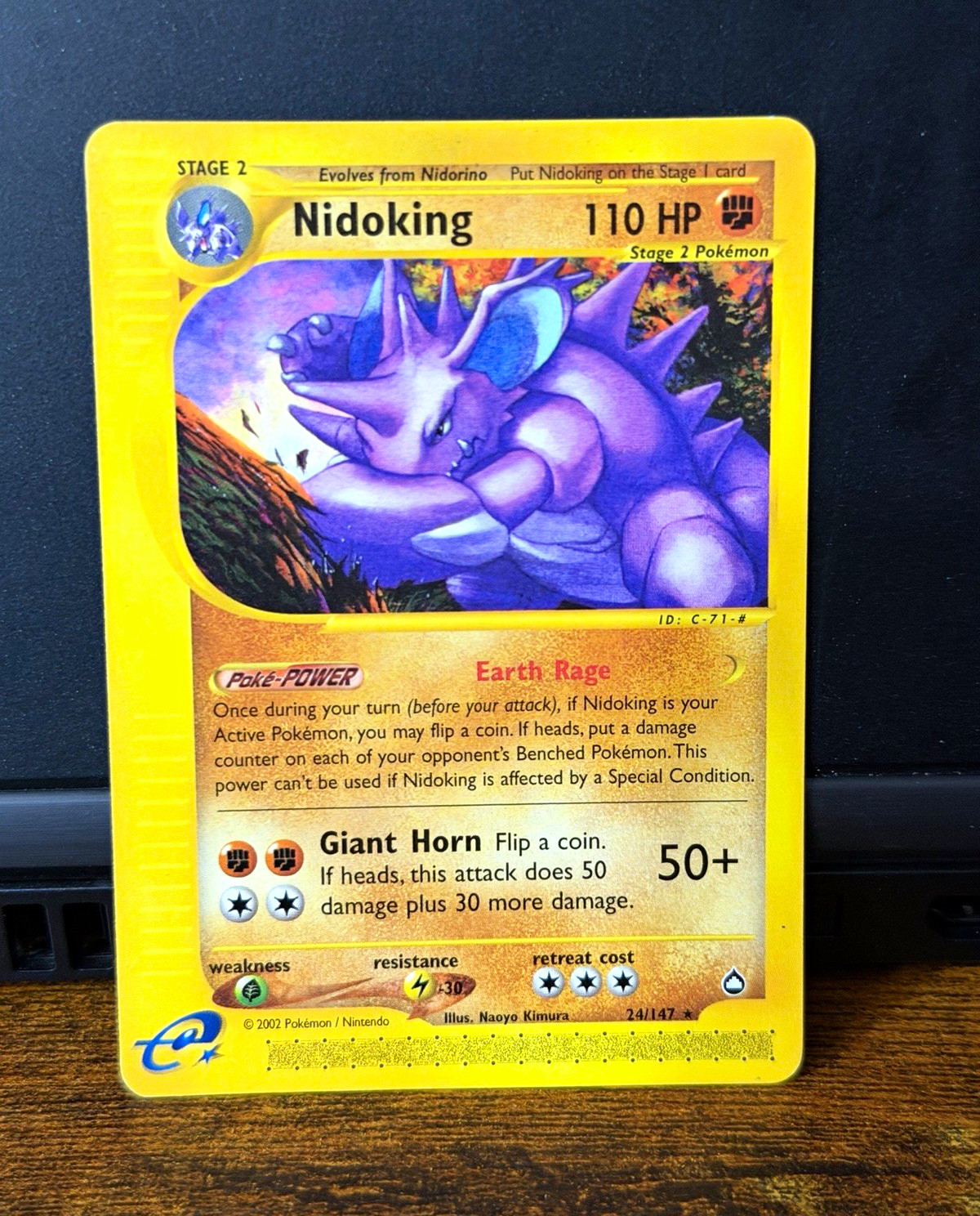 Pokémon TCG Nidoking Aquapolis 024/147 Regular Rare Unlimited Eng 110HP Stage 2
