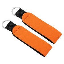 2 Pcs Neoprene Wristlet Keychain Hand Wrist Lanyard Keychain Orange
