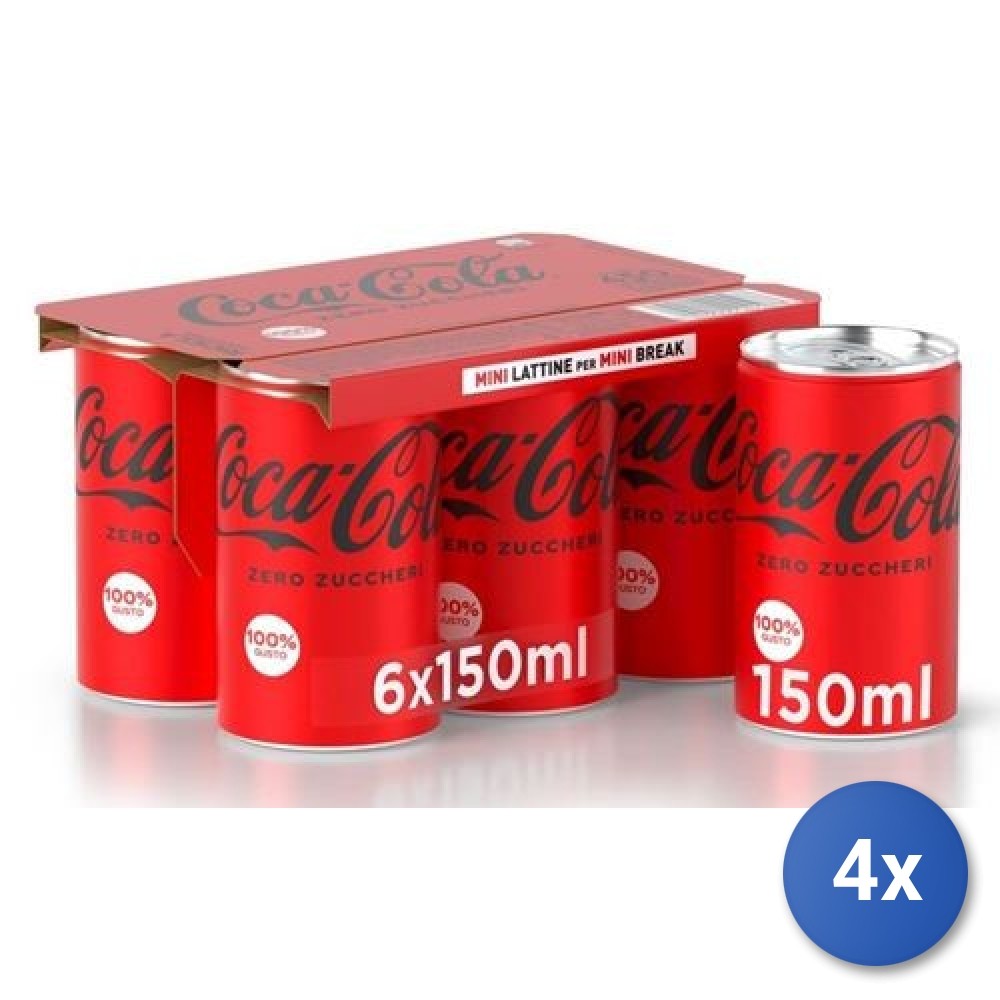 4x Multipack Coca Cola Can Ml 150X6 Mini Zero