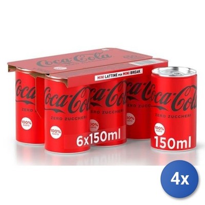 4x Multipack Coca Cola Can Ml 150X6 Mini Zero