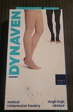 Sigvaris Dynaven Unisex Medical Compression Hosiery Thigh-High - ML Light Beige