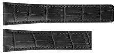 TAG Heuer  FC6209 23mm 7" Black Leather SLR Watch Strap for Deployment Buckle
