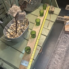 Natural Banded Wine Barrel Votive Holder with 5 Votives by Alpine Wine Design