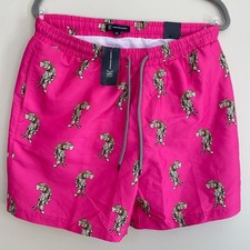 NWT. INC international concepts. Pink Swim Shorts with Tiger Print. 5inch inseam