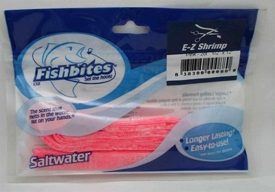 Fishbites 0088 E-Z Shrimp Pink Long Lasting Scent 13'' Strips x 1/2'' 2CT