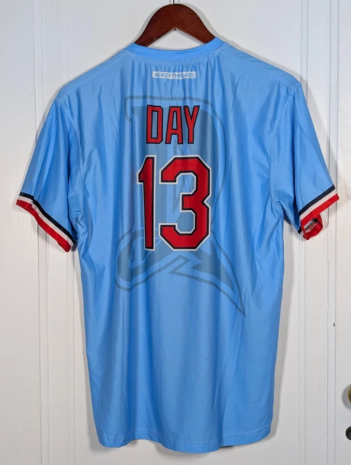 Camiseta de béisbol Dayton Dragons MiLB Flyers talla juvenil XL niños azul rojo GRZY Foto 2 de 3