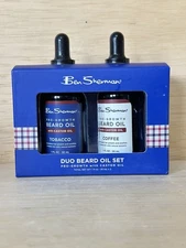 Ben Sherman Duo Beard Oil Set Pro-Growth Tobacco & Coffee w/Castor Oil