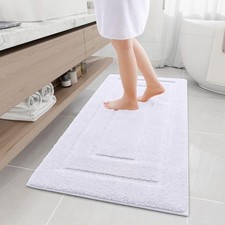 Buganda Tapis de Bain Microfibre 47"x24", Doux, Absorbant, Tapis Antidérapant