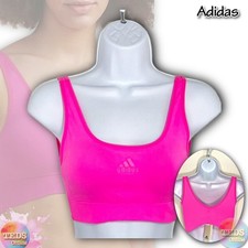 NWT Adidas Women's M Seamless Scoop Medium Impact Lounge Bra 4A7H67, Lucid Pink