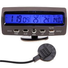 Auto Thermometer, 12V Spannungs&uuml;berwachung, Digital LCD, Innen/Au&szlig;en