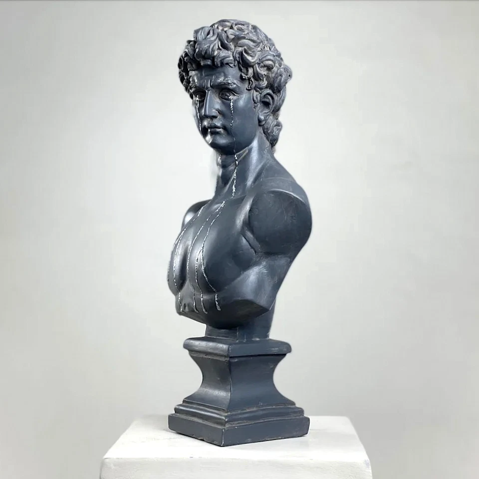 Handgefertigte weinende David Pop Art Skulptur, große moderne griechische... - Bild 3 von 4