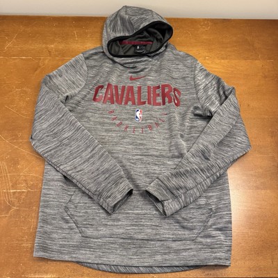 Cleveland Cavaliers Hoodie Mens Large Gray Long Sleeve Dri Fit Nike