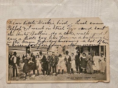 1904 Atlantic City Young s Pier CAKE WALKERS Minstrel Dancers RARE POSTCARD 