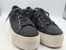 Steve Madden EMMI Platform Sneakers Women s Sz 5.5 Shoes Black Canvas Lace Up