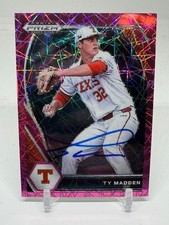 2021 Panini Prizm Draft Picks Baseball SIGNED RC Ty Madden PDP32 Pink Velo