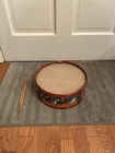 Vintage Ohio Art Tin Litho 11” Across Toy Drum Merry Go Round Children Theme