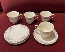 Royal Doulton Romance Collection Juliet Set of 4 Footed Cup and Saucer Sets EUC