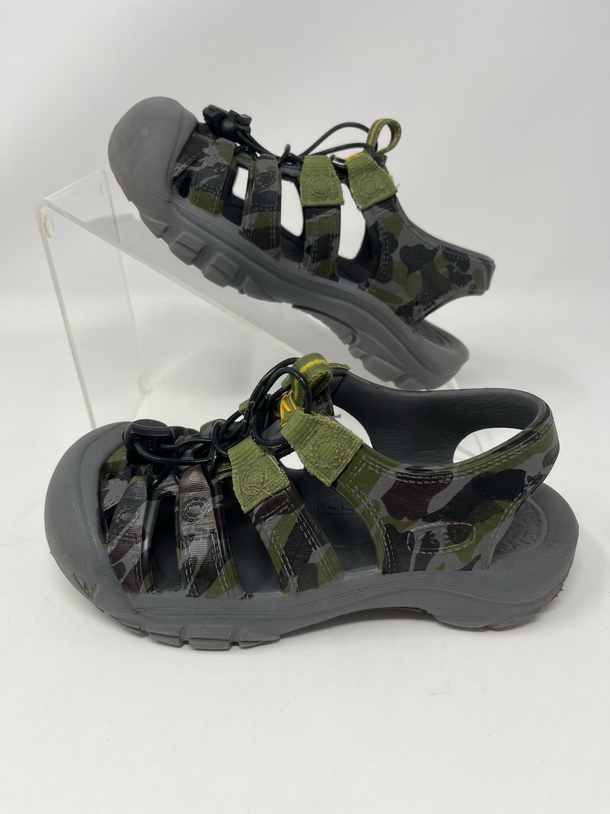 Sandali Keen Sunport verdi mimetici giovani grandi bambini taglia 1 impermeabili escursionismo Y1
