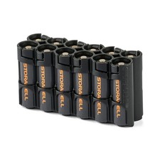 12 AA Pack Battery Caddy Tuxedo Black by Storacell
