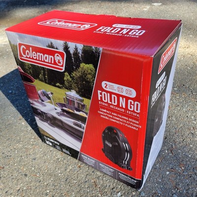 Coleman Fold-N-Go Propane 2-Burner Camping Stove 20,000 BTU With Coleman Case