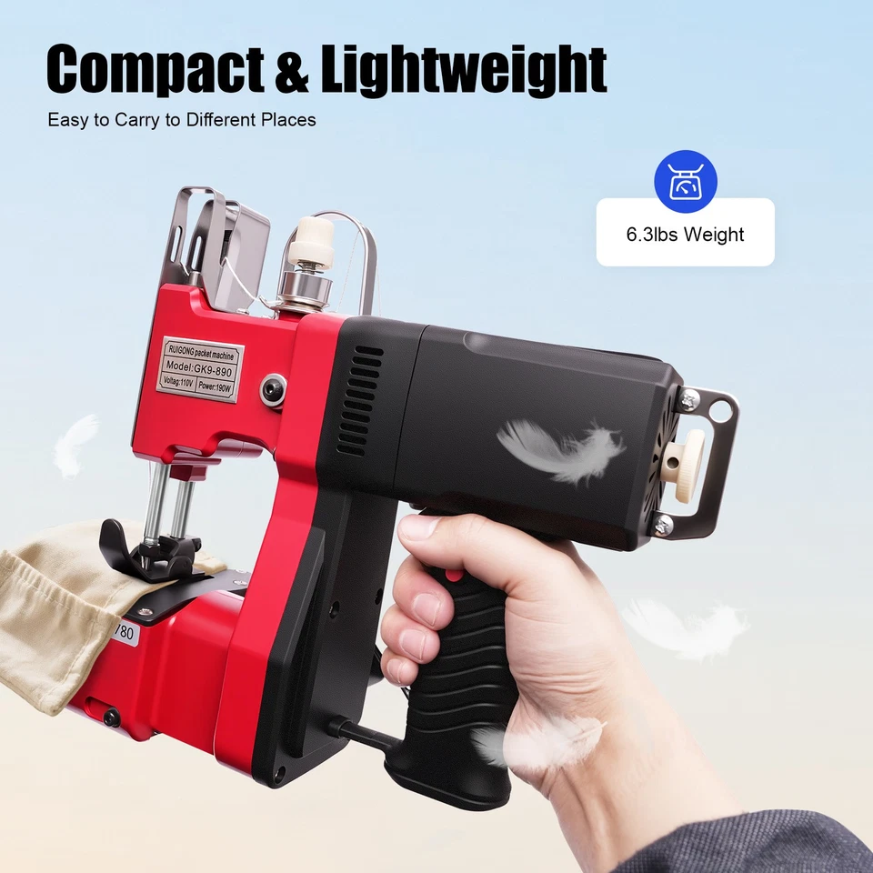 Handheld Industrial Electric Bag Stitching Closer Sewing Machine 15000 Rpm 110v - Image 3 of 4