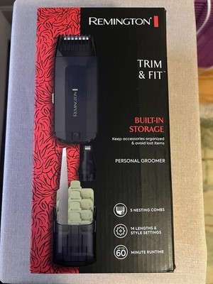 Remington Trim & Fit Personal Groomer Black Rechargeable 14 Lengths Steel Blades