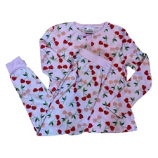 Serra Ladies Lounge Wear Waffle Knit Sleep Pajamas Set Pink Cherry Hearts L
