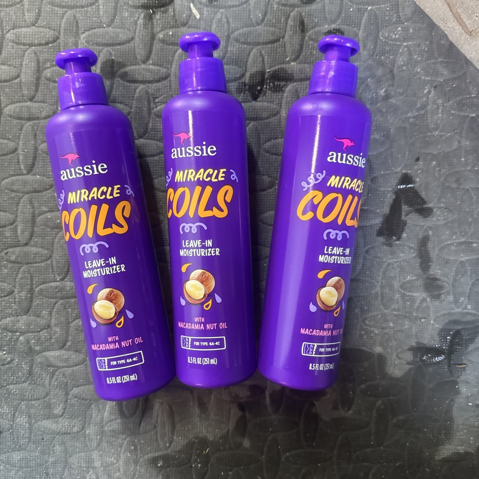 Aussie Miracle Coils Leave-in Moisturizer with Macadamia Nut Oil, 8.5 fl oz -3PK