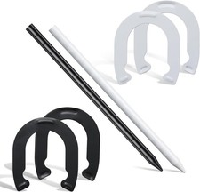 Horseshoe Toss Game Kit 4 Metal Horses 2 Stakes Outdoor Backyard Lawn Beach Fun