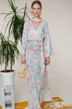 BNWT Rixo Amel Peach Floral Story Dress Sz L