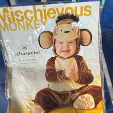 InCharacter Monkey Infant Costume Set 6-12 Months Brown Beige IN1001