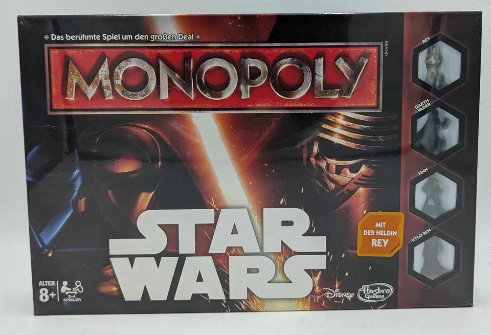 Hasbro Monopoly Star Wars mit Minifigur Rey Darth Vader Finn Kylo Ren NEU - Bild 3 von 4