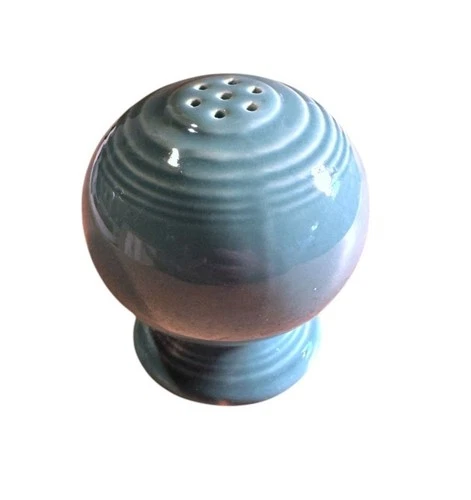 Vintage Fiesta Turquoise Salt Shaker Round Ball Ceramic Collectible Kitchenware