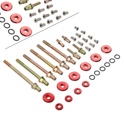 Beyond Revolution Red Aluminum Valve Cover Washer & Bolt Kit For K20 / K24 K-Series Engines – 10-Piece Set