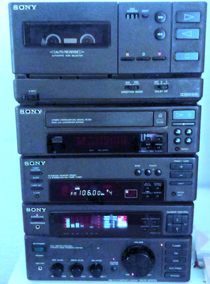 Sony HiFi-System schwarz mit CD-Player, Kassettendeck, Tuner/Verst., LS