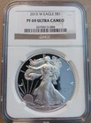 2015W American Silver Eagle NGC PF69 Ultra Cameo Brown Label PQ