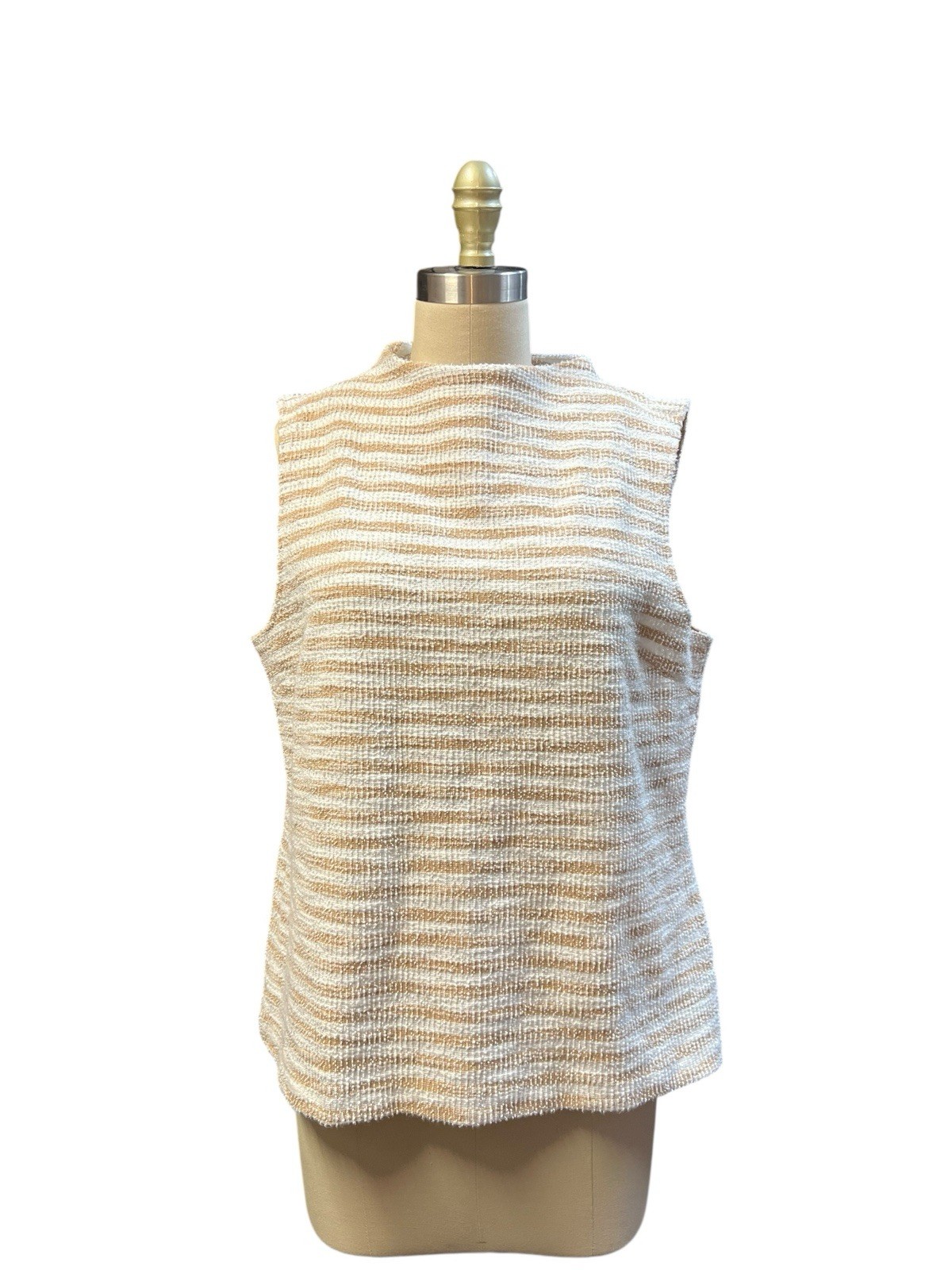 Talbots Button Detail Funnel Neck Shell Sunset St… - image 1