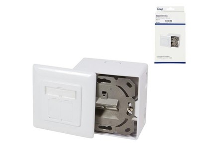 DINIC Cat.6/5 Netzwerkdose zweifach, RJ45 Buchse universell Unter- #1906845