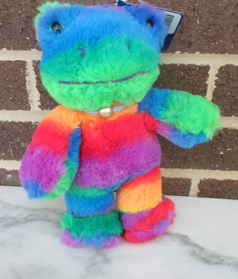 Build A Bear Mini Rainbow Frog 9'' -Removable Bead Neck Band