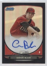 2013 Bowman Draft Chrome Prospect Black Refractor 6/35 Aaron Blair Auto 3d5
