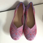 Rothys Knit Flats Size 9 Purple Pink Geometric Ballet Shoes Point Rose Boho