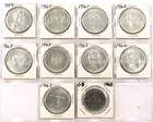 Canada 1959-68 1 Dollar Sliver Coin Lot Circulated World Coin KM# 56